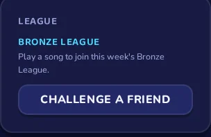 The league card: Bronze League, with a Challenge a Friend button.